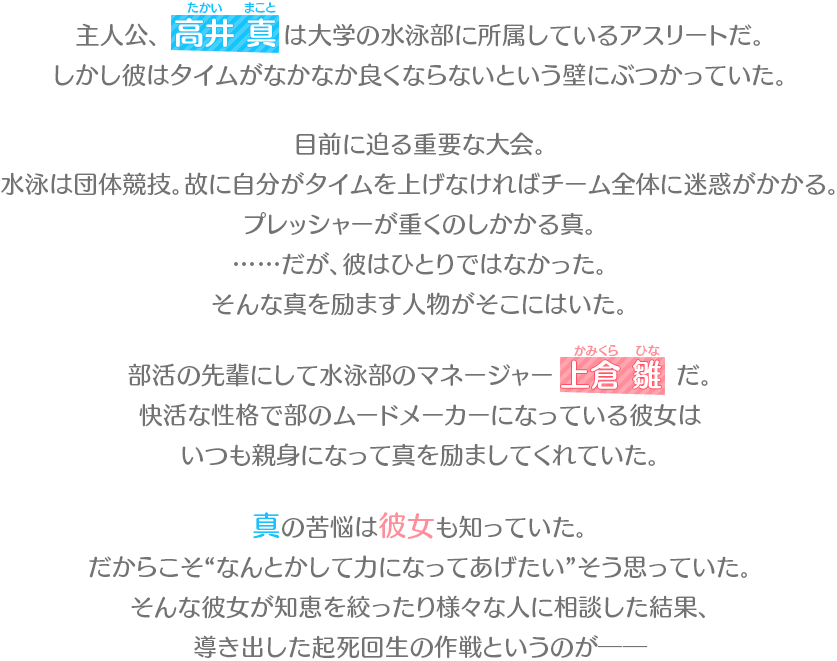 小田舎に佇む全寮制の男子校に通う青年「石堂 鳴海」は、ちょっと間の抜けた親友たちと騒がしくも楽しい日々を過ごしていた。そんな彼には公にしていない「ある秘密」があった──